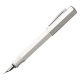 Faber-Castell Ondoro Precious Resin White Fountain Pen  with angled edges