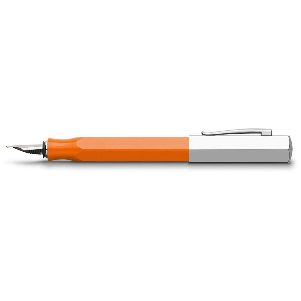 Faber-Castell Ondoro Precious Resin Orange Fountain Pen with angled edges