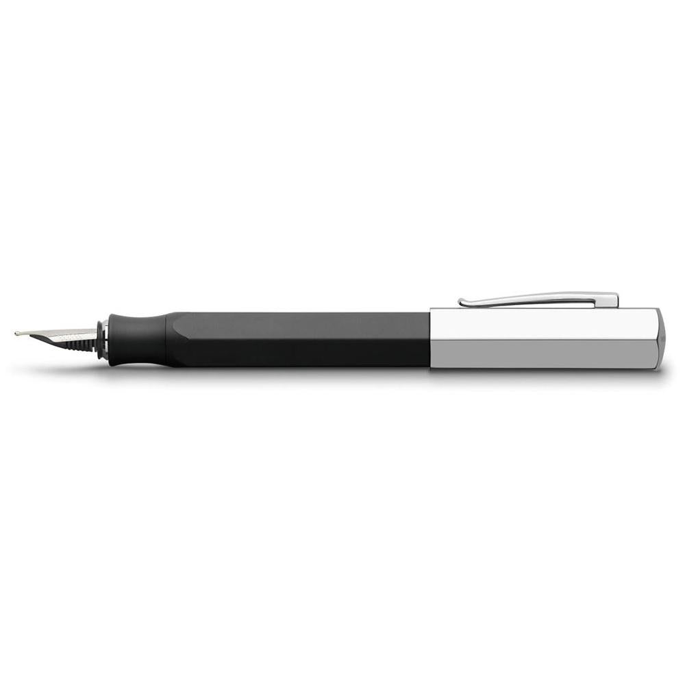 Faber-Castell Ondoro Graphite Black Fountain Pen with angled edges