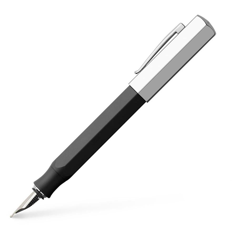Faber-Castell Ondoro Graphite Black Fountain Pen with angled edges