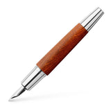 Faber-Castell Emotion Pearwood Brown Fountain Pen. Cigar shaped with crome trims