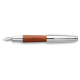 Faber-Castell Emotion Pearwood Brown Fountain Pen. Cigar shaped with crome trims