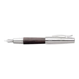 Faber-Castell Emotion Pearwood Black Fountain Pen. Cigar shaped with crome trims