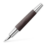 Faber-Castell Emotion Pearwood Black Fountain Pen. Cigar shaped with crome trims