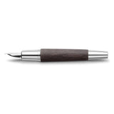 Faber-Castell Emotion Pearwood Black Fountain Pen. Cigar shaped with crome trims
