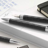 Faber-Castell Ambition Rhombus Black Ball Pen 148900 with geometric pattern