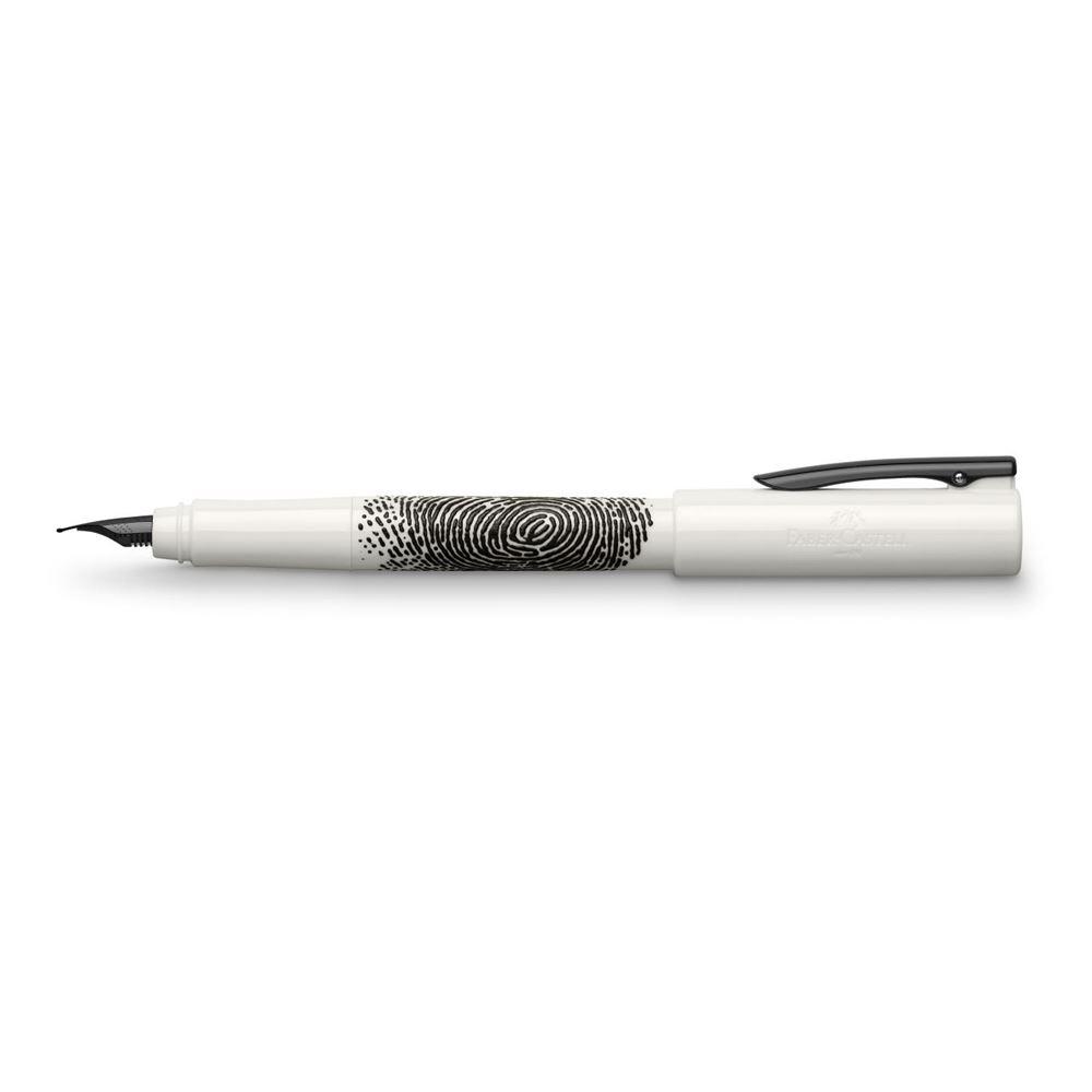 Faber-Castell WRITink White Fountain Pen with thumb impression design on the barrel