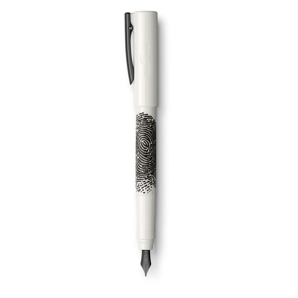 Faber-Castell WRITink White Fountain Pen with thumb impression design on the barrel