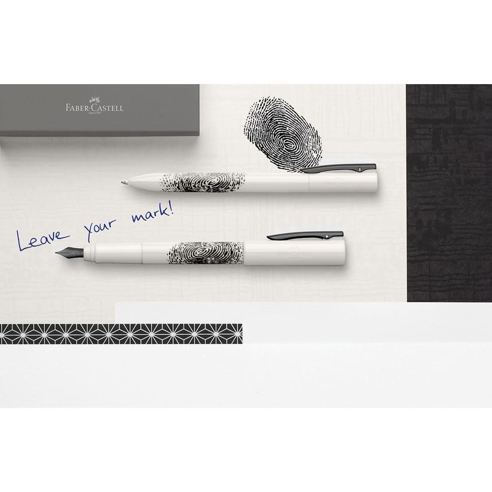 Faber-Castell WRITink White Fountain Pen with thumb impression design on the barrel