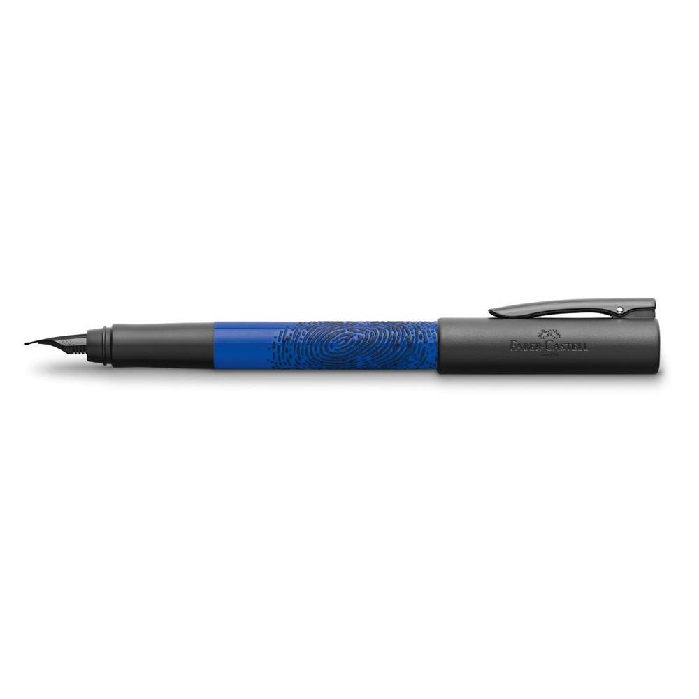 Faber-Castell WRITink Blue Fountain Pen with thumb impression design on the barrel