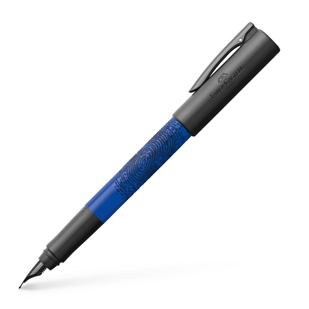 Faber-Castell WRITink Blue Fountain Pen with thumb impression design on the barrel