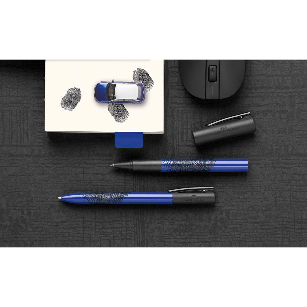 Faber-Castell WRITink Blue Fountain Pen with thumb impression design on the barrel