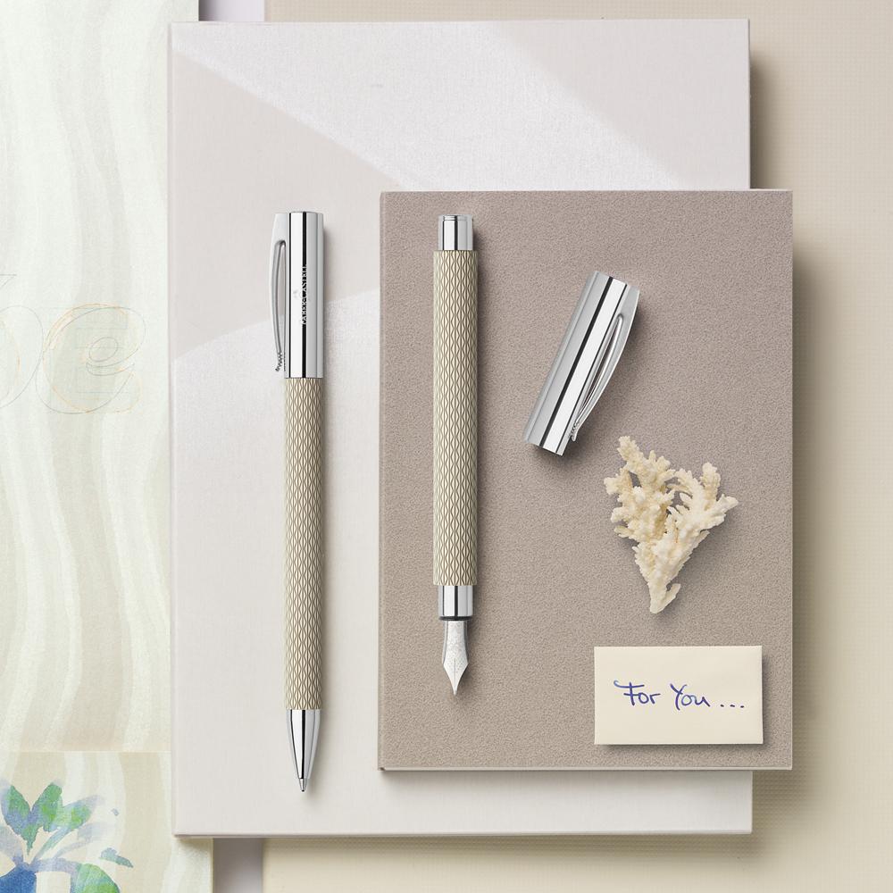 Faber-Castell Ambition OpArt White Sand Fountain Pen