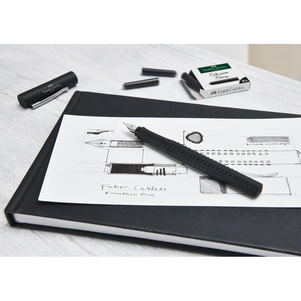 Faber-Castell Grip 2011 Black Fountain Pen with dotted designs