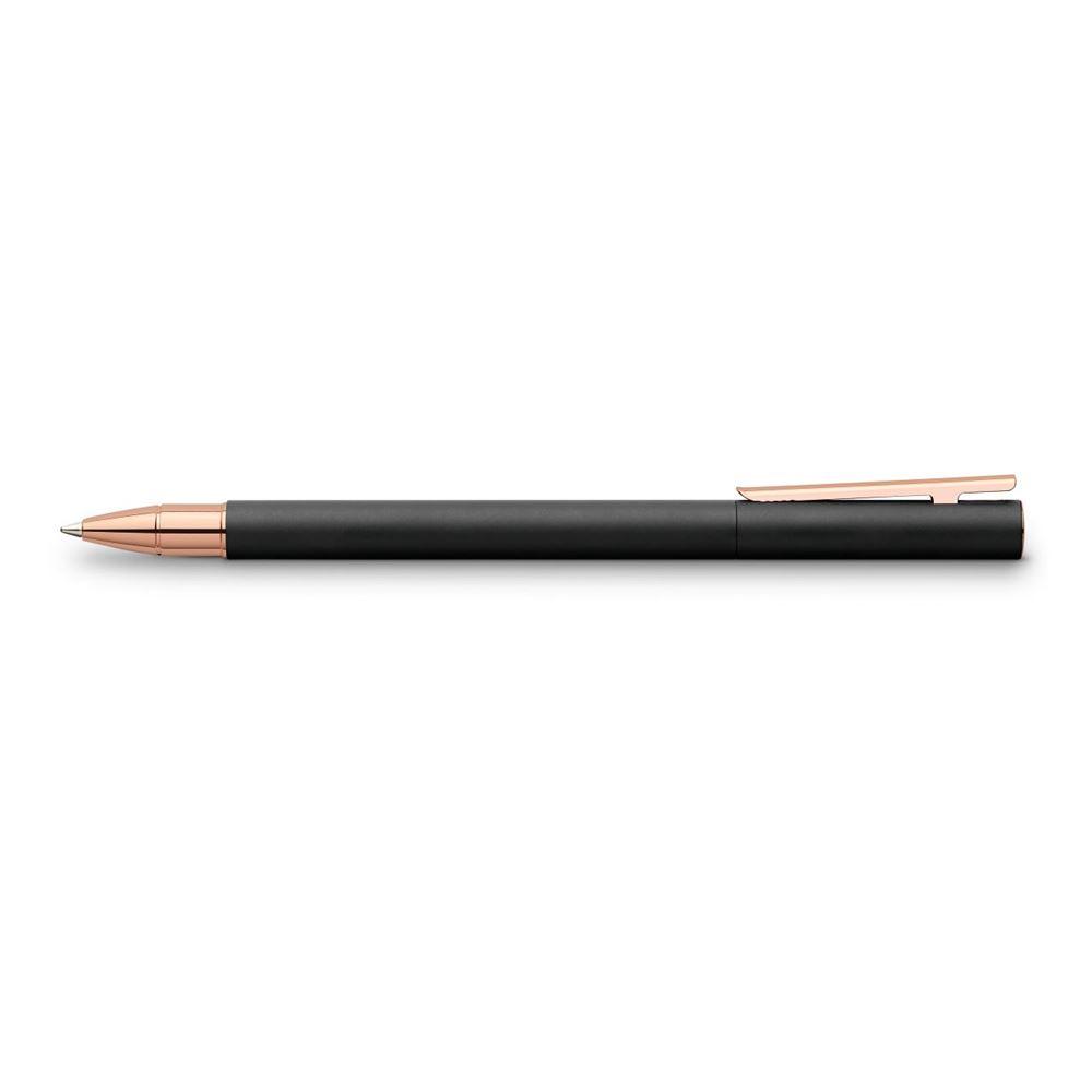 Faber-Castell Neo Slim Metal Black Rose Gold Roller Ball Pen 343114