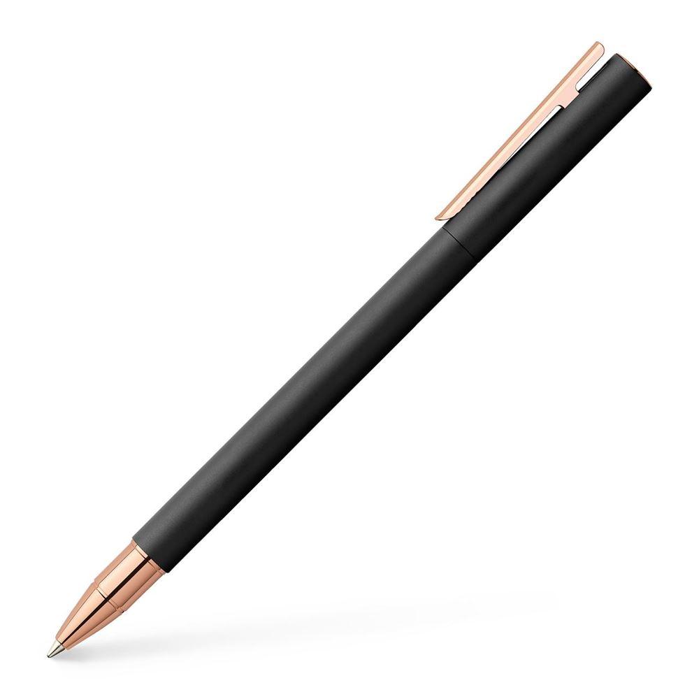 Faber-Castell Neo Slim Metal Black Rose Gold Roller Ball Pen 343114