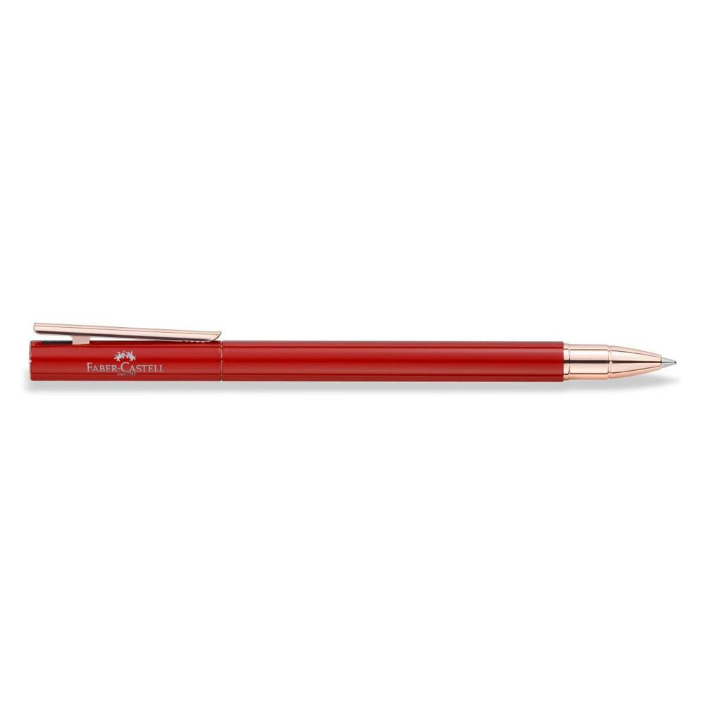 Faber-Castell Neo Slim Oriental Red Rose Gold Roller Ball Pen 342704