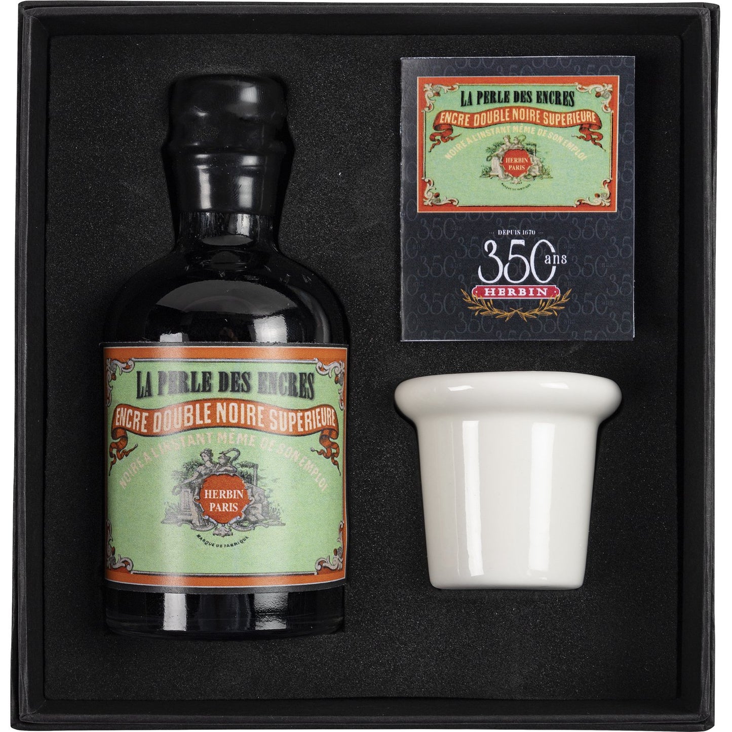 Herbin 350th Anniversary Ink Set (Perle Noire - 100ML) 27909T