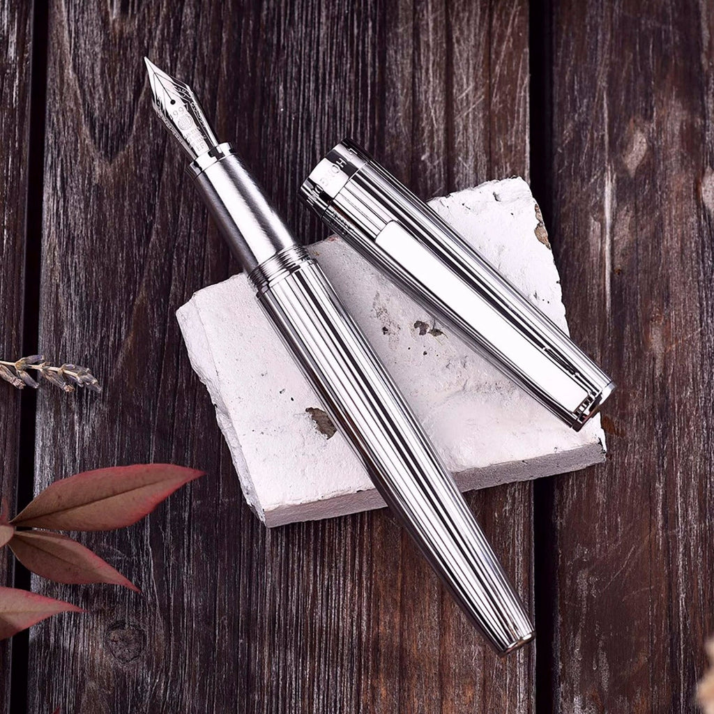 Hongdian 1845 Chromium Silver White Fountain Pen