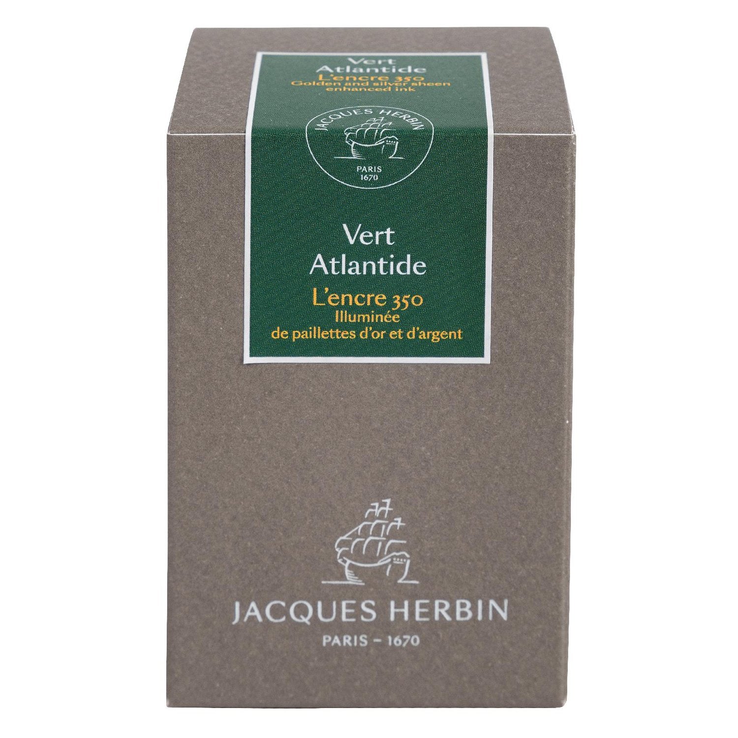 Jacques Herbin 350 Ink Bottle (Vert Atlantide - 50ML) 15139JT