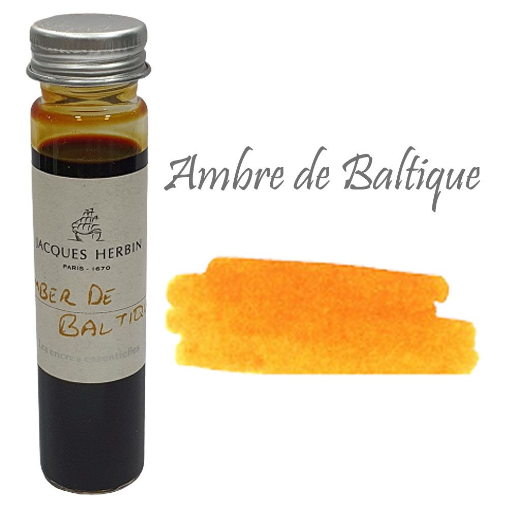 Jacques Herbin Essentielles Ink Bottle (Ambre de Baltique - 15 ML) 12141JT is a non-toxic and pH neutral water based natural dye. The ink is filled in 15 ml bottle from the ink tank bar