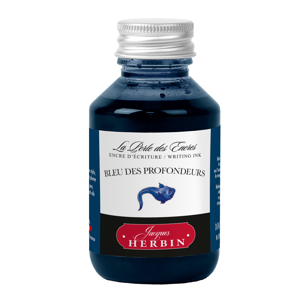 Jacques Herbin Ink Bottle (Bleu des Profondeurs 100 ML) 17018T