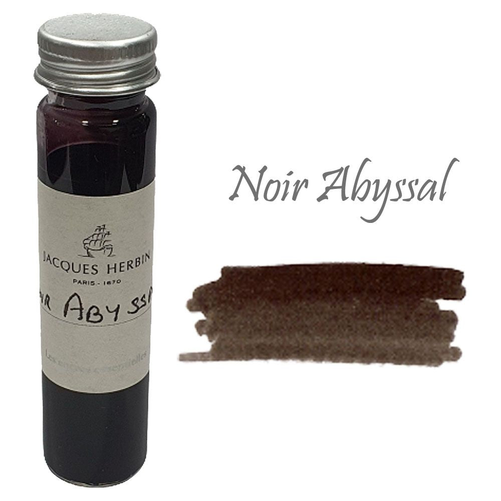 Jacques Herbin Essentielles Ink Bottle (Noir Abyssal - 15 ML) 12109JT is a non-toxic and pH neutral water based natural dye. The ink is filled in 15 ml bottle from the ink tank bar