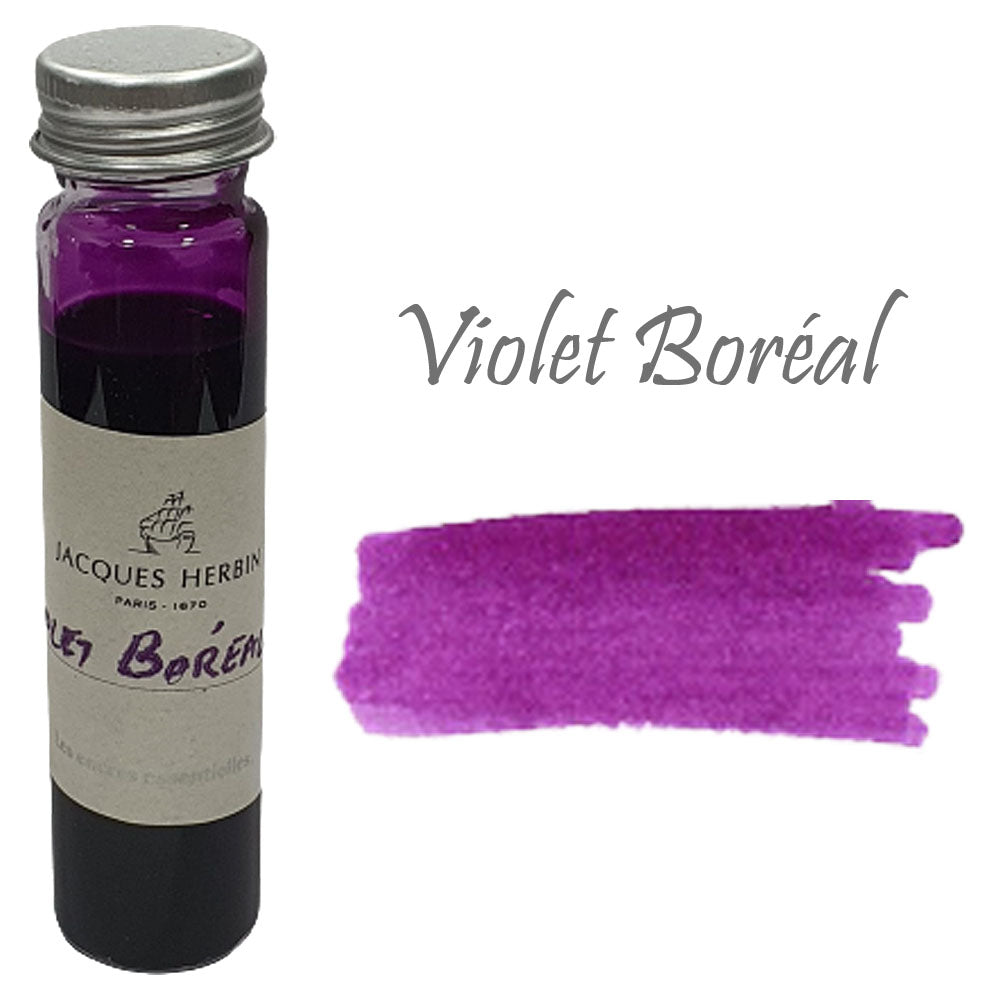Jacques Herbin Essentielles Ink Bottle (Violet Boréal - 15 ML) 12173JT is a non-toxic and pH neutral water based natural dye. The ink is filled in 15 ml bottle from the ink tank bar