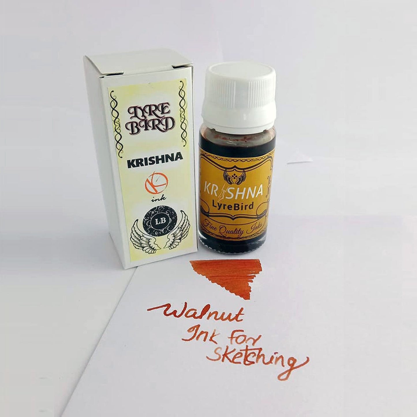 Krishna Inks Lyrebird Water Resistant Ink Bottle (Walnut - 30 ML) LIKIWWAL30