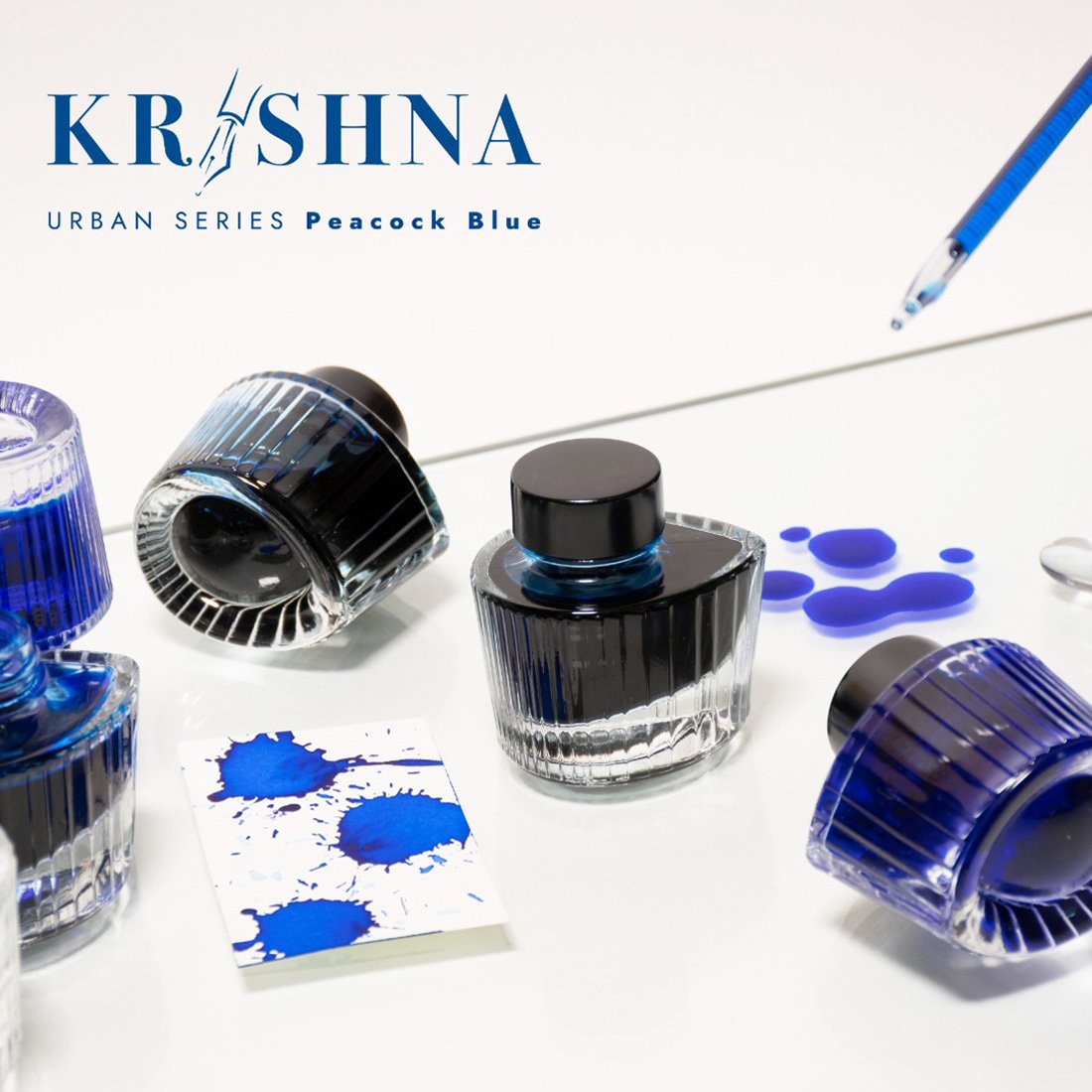 Krishna Inks Urban Series Ink Bottle (Peacock Blue - 30 ML) KIURPEBL30