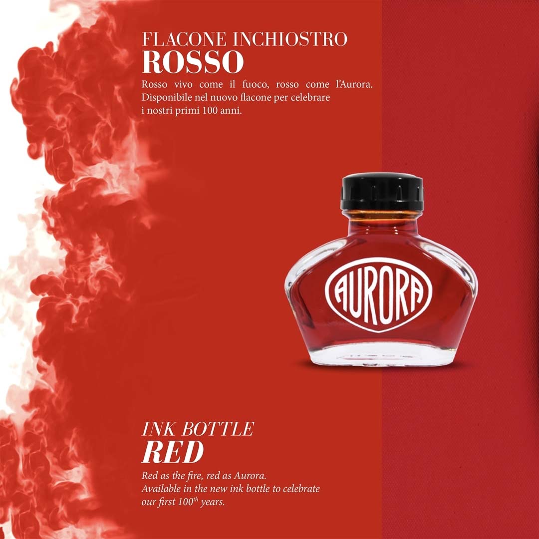Aurora Anniversary Edition Ink Bottle (Rosso/Red - 55ML) NC124-RO
