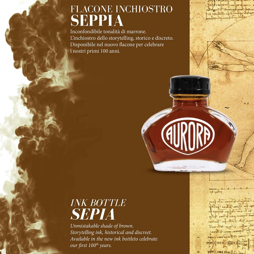 Aurora Anniversary Edition Ink Bottle (Seppia/Sepia - 55ML) NC124-SE