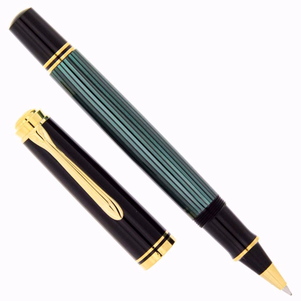 Pelikan Souveran R600 Black/Green Roller Ball Pen 979534