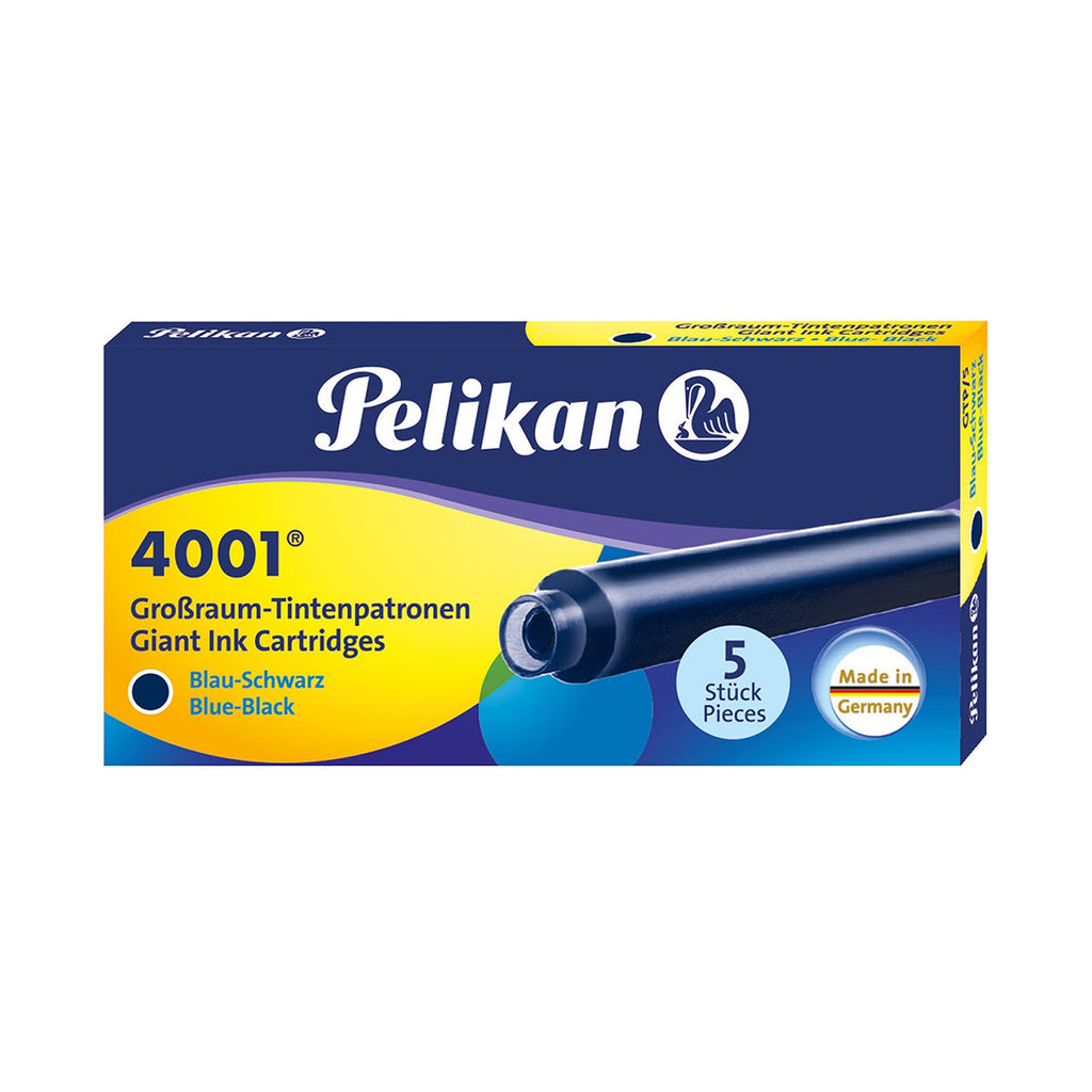 Pelikan GTP/5 Long Ink Cartridge (Blue/Black - Pack of 5) 310607 Genuine original German Cartridge