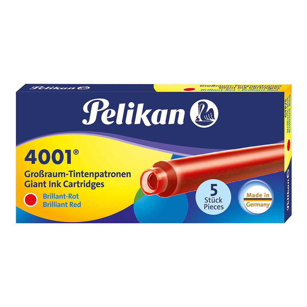 Pelikan GTP/5 Long Ink Cartridge (Brilliant Red - Pack of 5) 310623 Genuine original German Cartridge