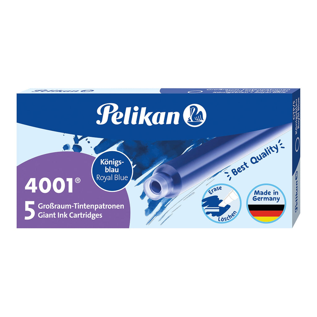 Pelikan GTP/5 Long Ink Cartridge (Royal Blue - Pack of 5) 310748 Genuine original German Cartridge