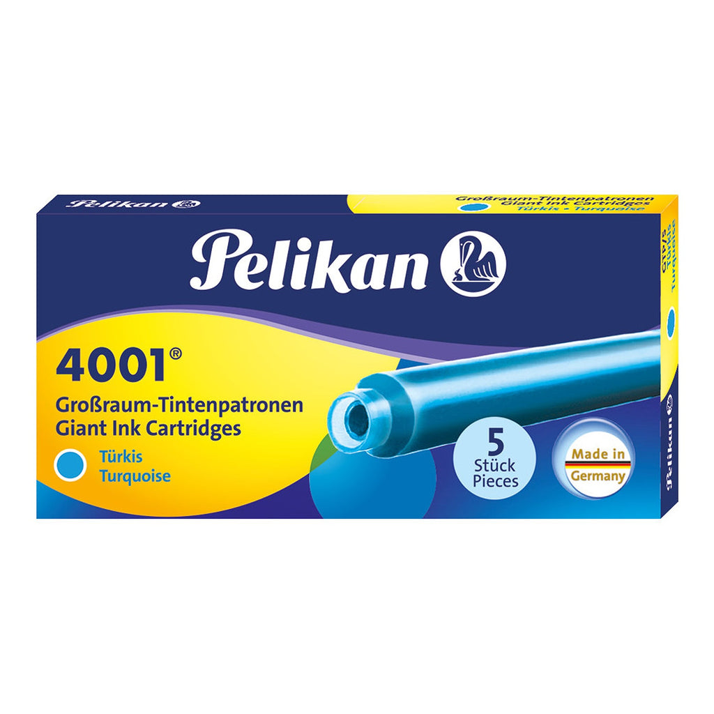 Pelikan GTP/5 Long Ink Cartridge (Turquoise - Pack of 5) 310656 Genuine original German Cartridge