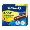 Pelikan TP/6 Short Ink Cartridge (Brilliant Brown - Pack of 6) 311928 Genuine original German Cartridge