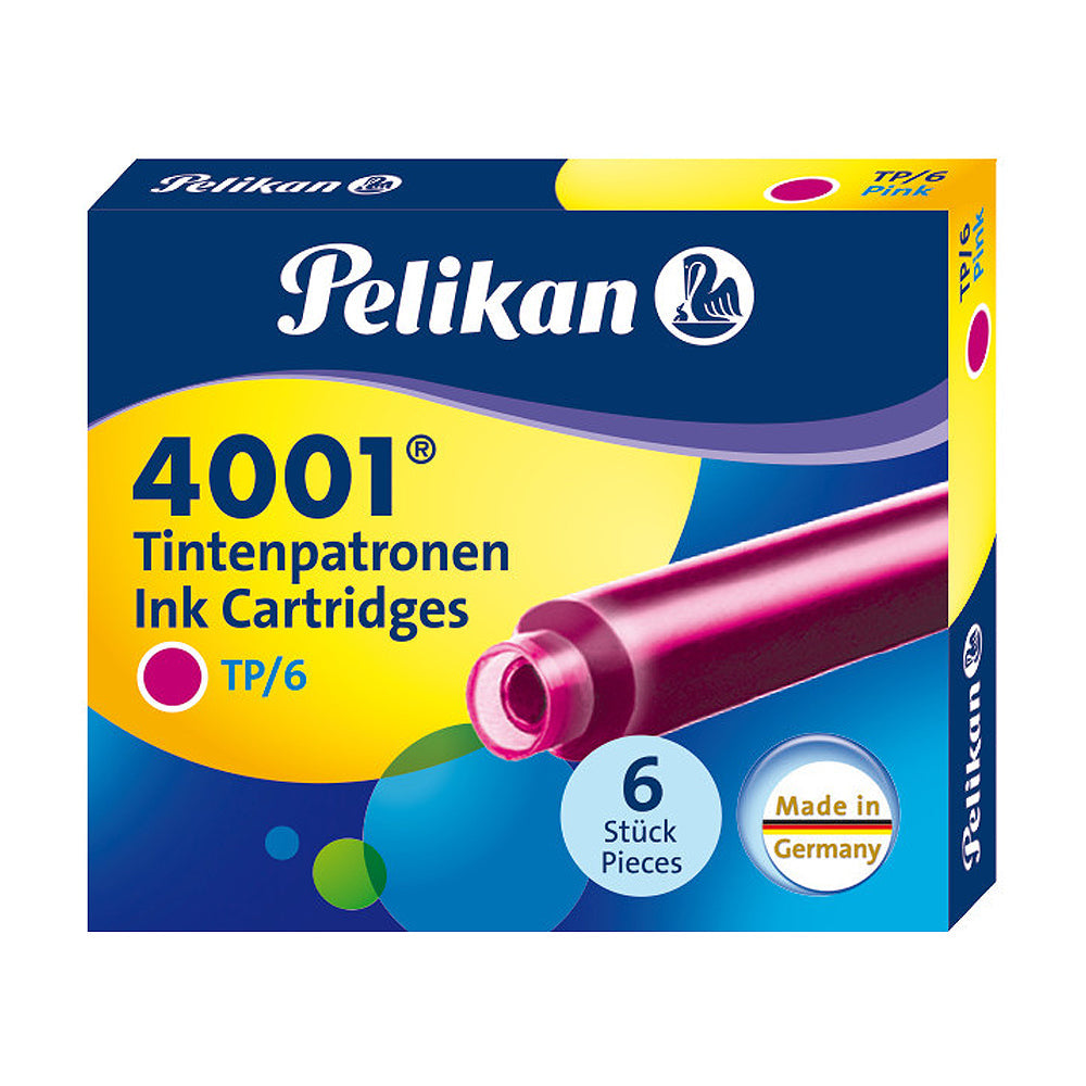 Pelikan TP/6 Short Ink Cartridge (Pink - Pack of 6) 321075 Genuine original German Cartridge