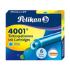 Pelikan TP/6 Short Ink Cartridge (Turquoise - Pack of 6) 301705 Genuine original German Cartridge