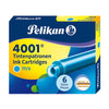 Pelikan TP/6 Short Ink Cartridge (Turquoise - Pack of 6) 301705