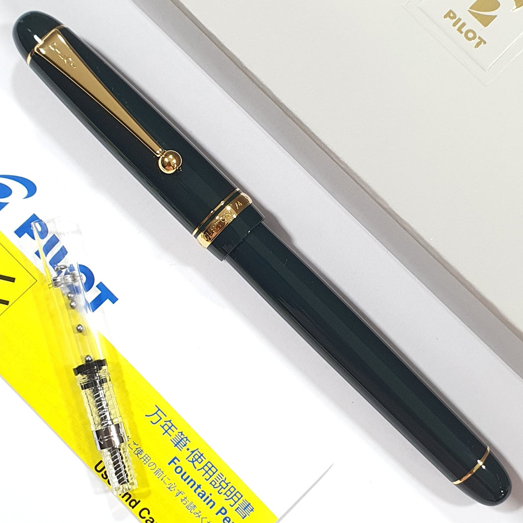 Pilot Custom 74 - Dark Green GT - 14 Karat Gold Plated Nib Fountain Pen - Image 4