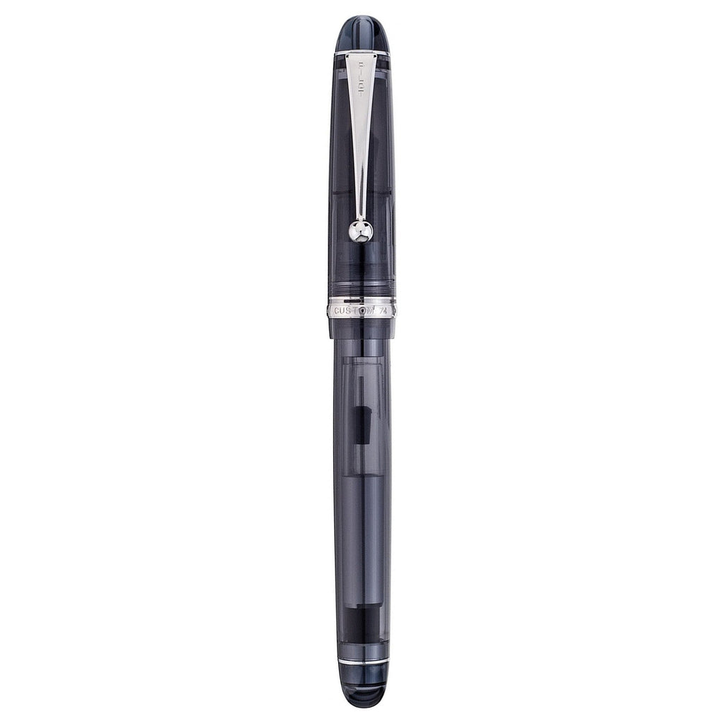 Pilot Custom 74 Tinted Smole Black - 14 Karat Gold Rhodium Plated Fountain Pen (CON-70) - Image 4