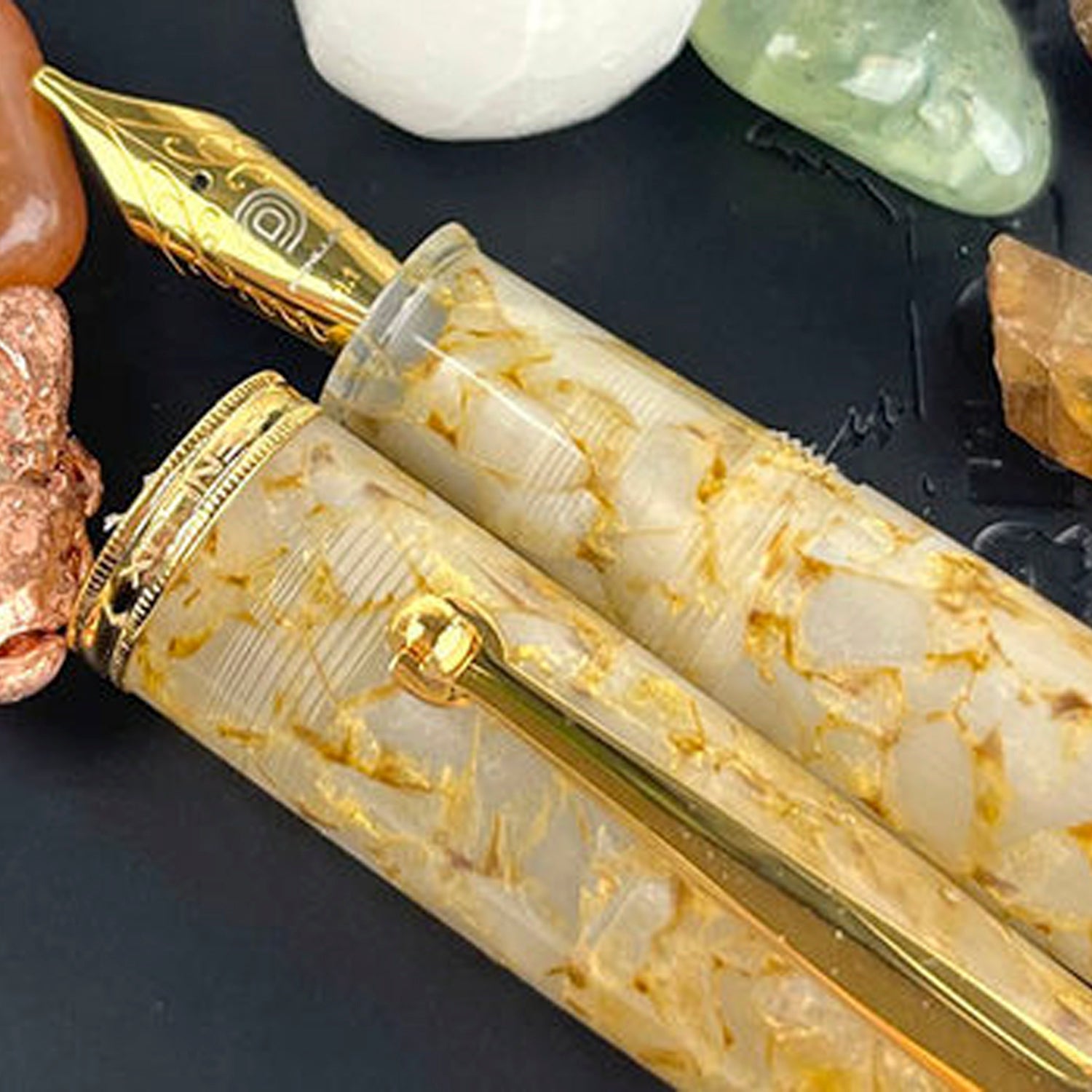 Penlux Masterpiece Grande Koi Golden Crystal GT Fountain Pen
