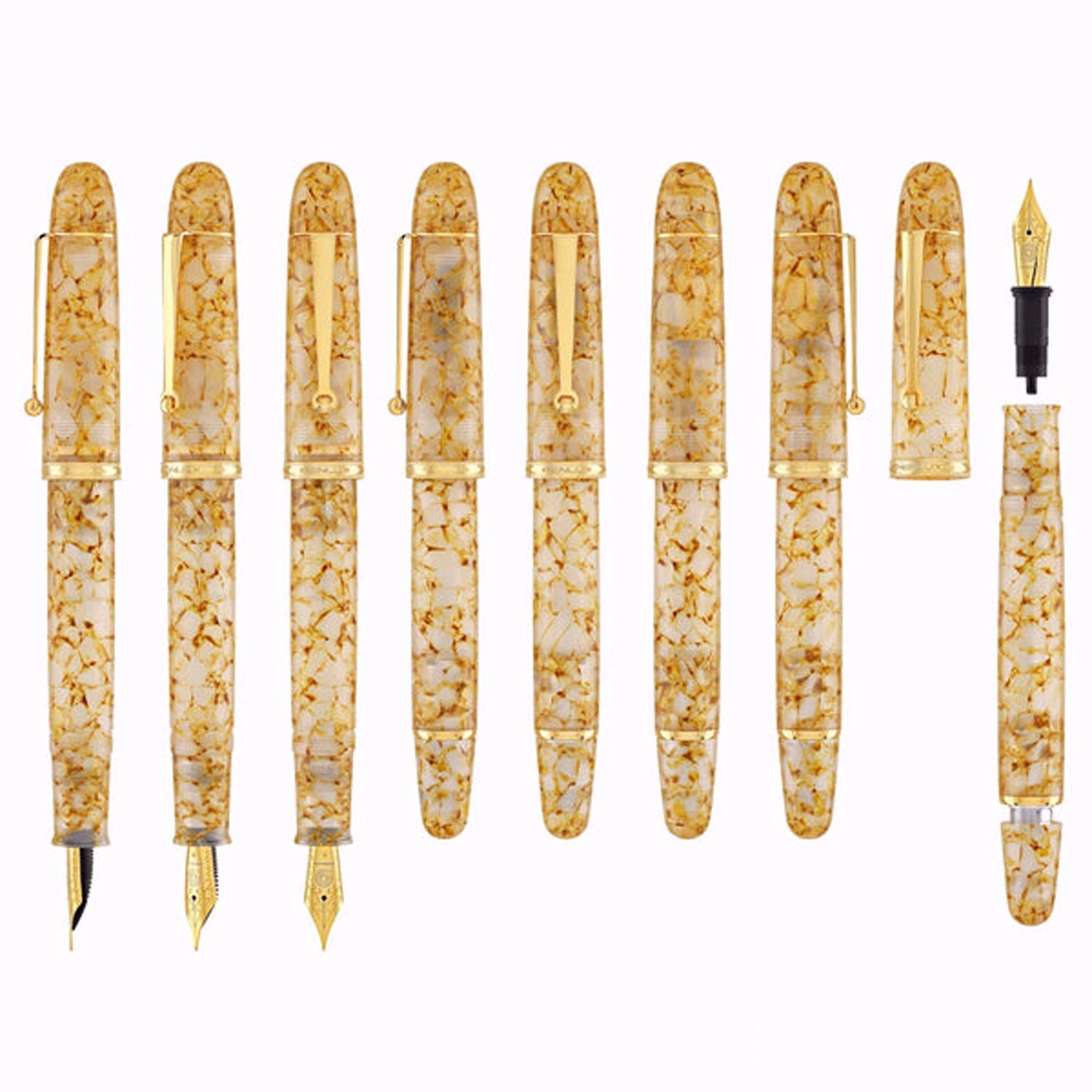 Penlux Masterpiece Grande Koi Golden Crystal GT Fountain Pen