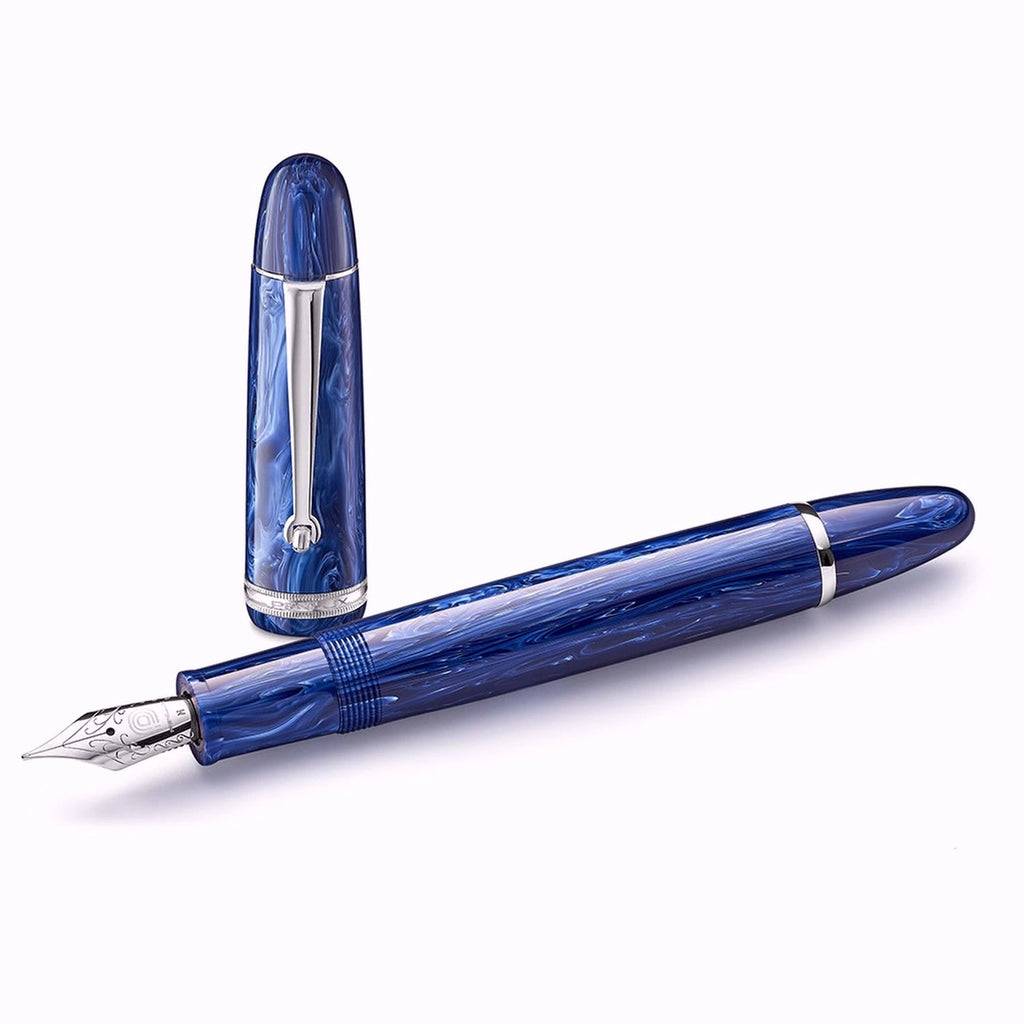 Penlux Masterpiece Grande Wave Blue CT Fountain Pen
