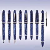 Penlux Masterpiece Grande Wave Blue CT Fountain Pen