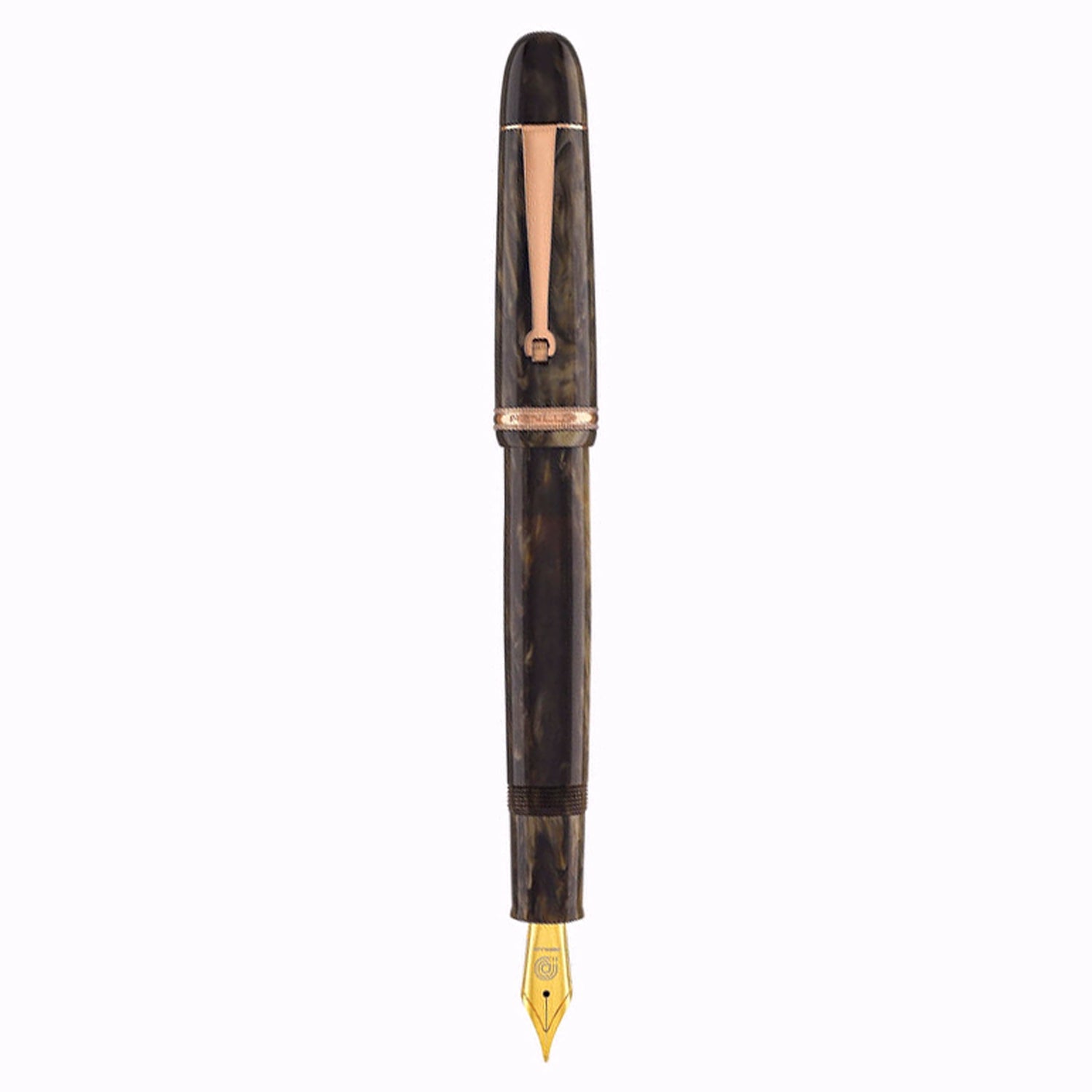 Penlux Masterpiece Grande Wave Brown GT Fountain Pen