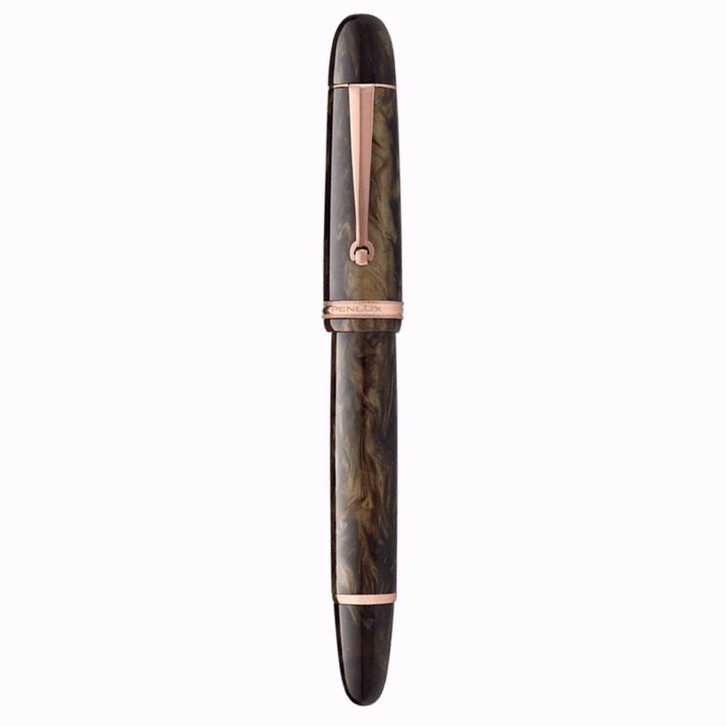 Penlux Masterpiece Grande Wave Brown GT Fountain Pen