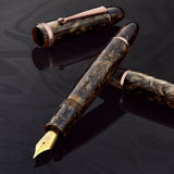 Penlux Masterpiece Grande Wave Brown GT Fountain Pen